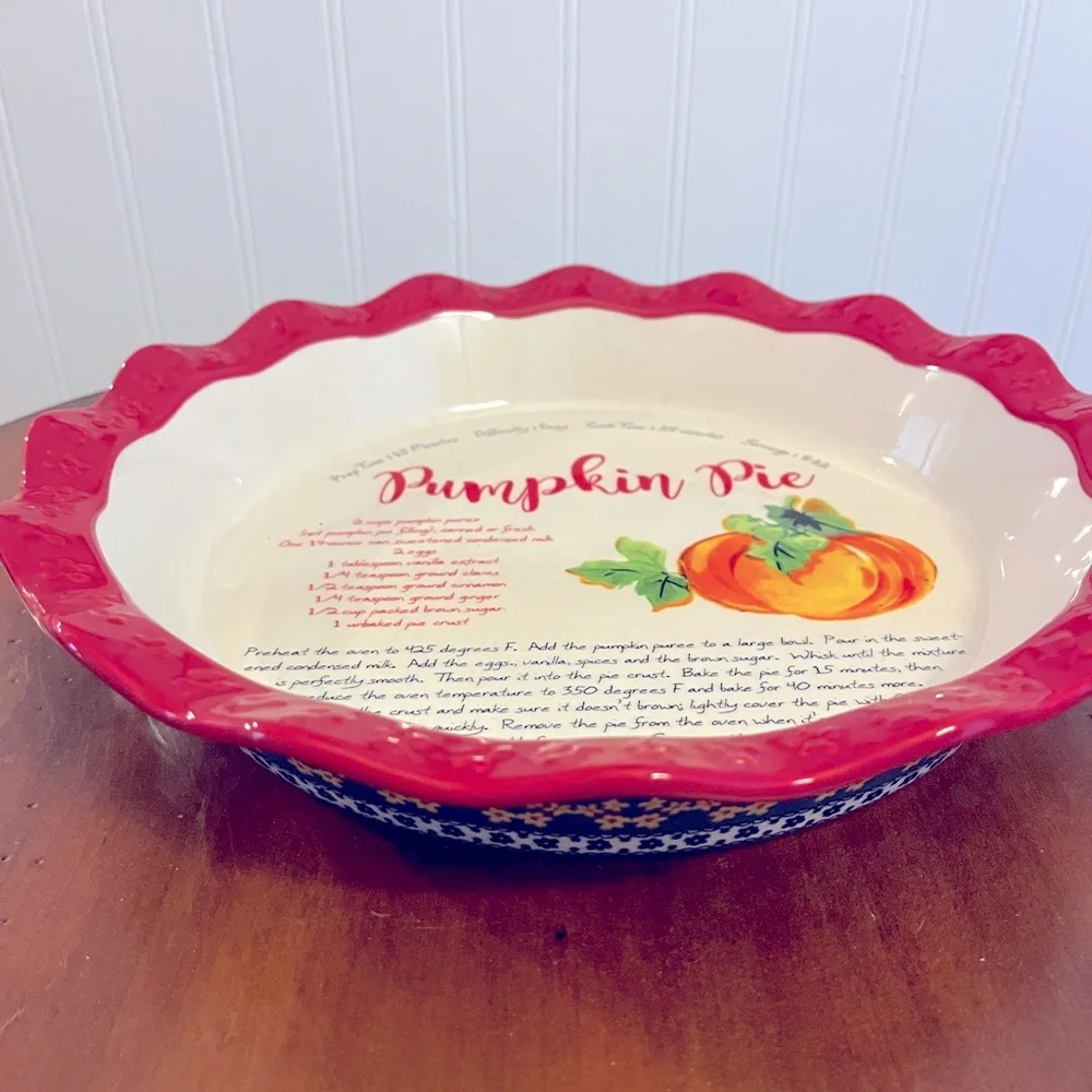Pioneer Woman Dazzling Dahlia Pumpkin Pie Plate